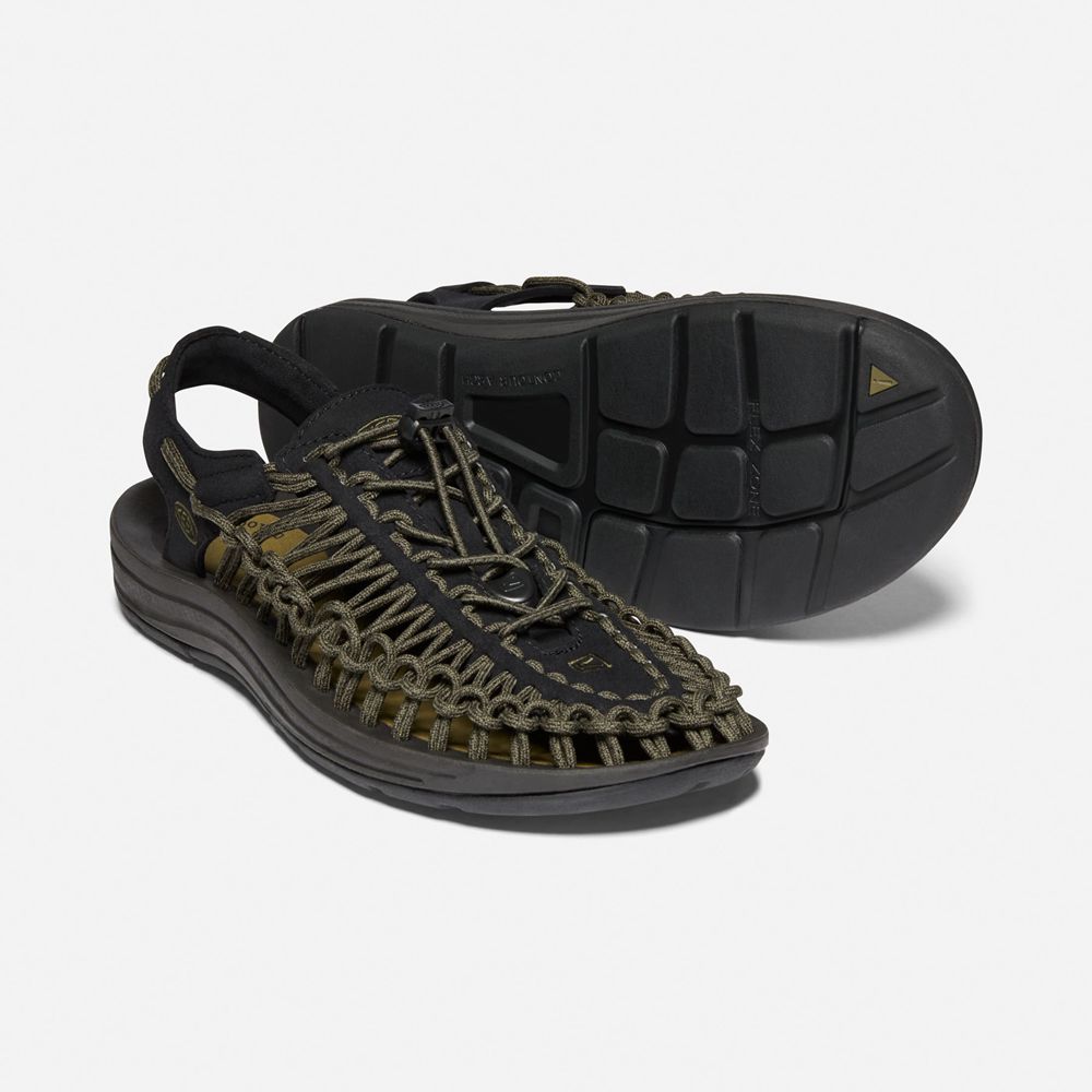 Sandalias Marca Keen Mexico Negros/Verde Oliva - Hombre Uneek - LC7281390